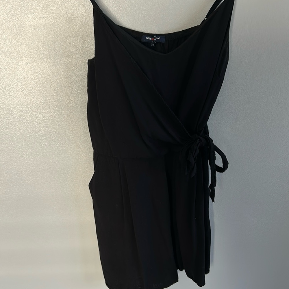Black romper with tie